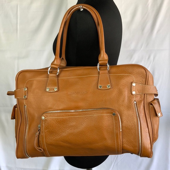 longchamp leather duffle bag